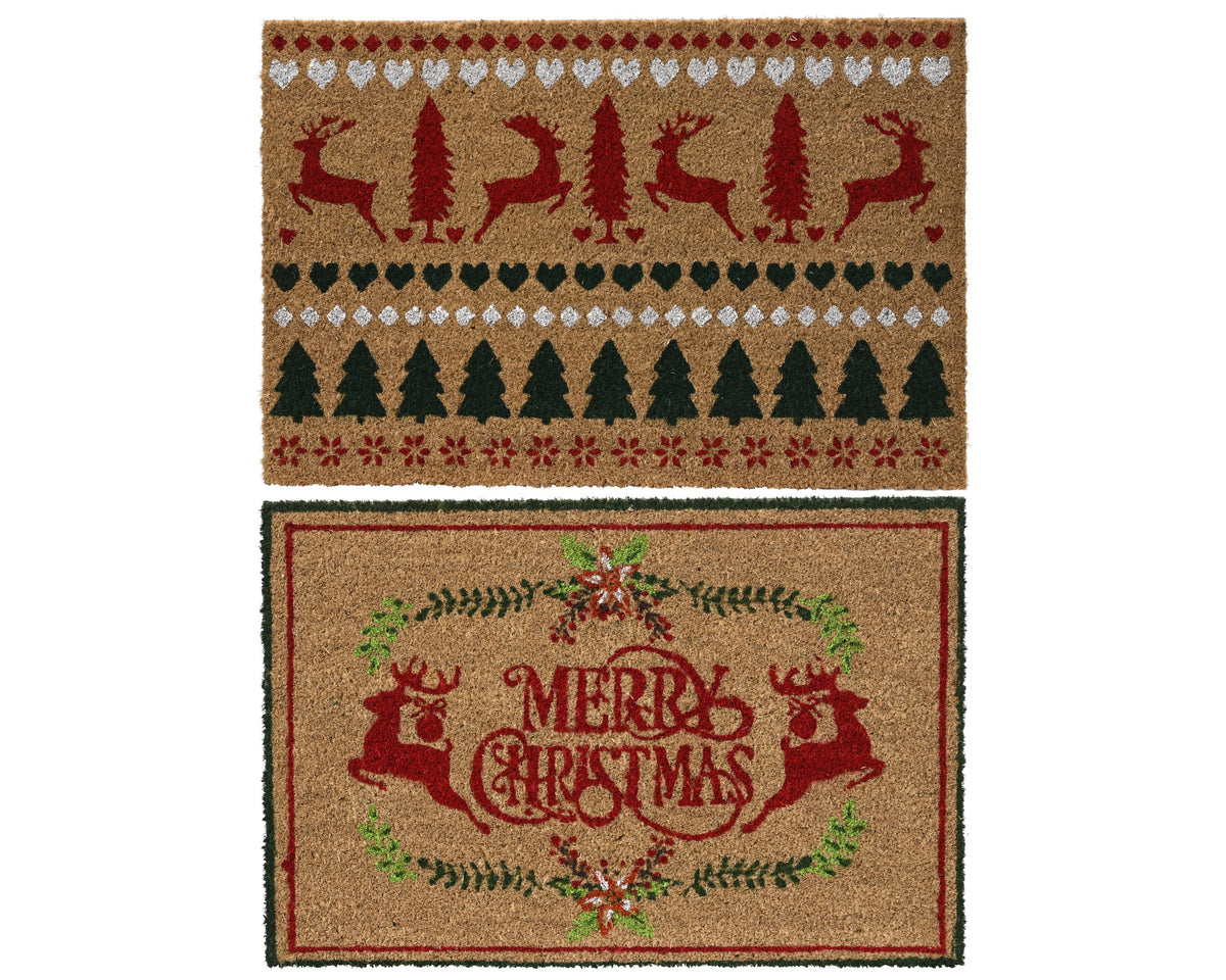 Kerstdeurmat Kokos - 60 x 40 cm - 2 dessins