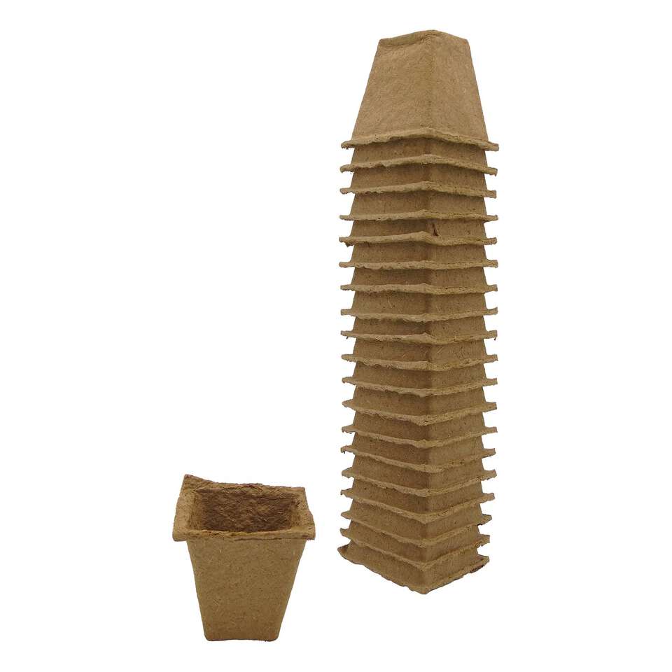 Afbreekbare kweekpotjes H6 x 6 x 6 cm set à 20 stuks - Kweekbenodigdheden