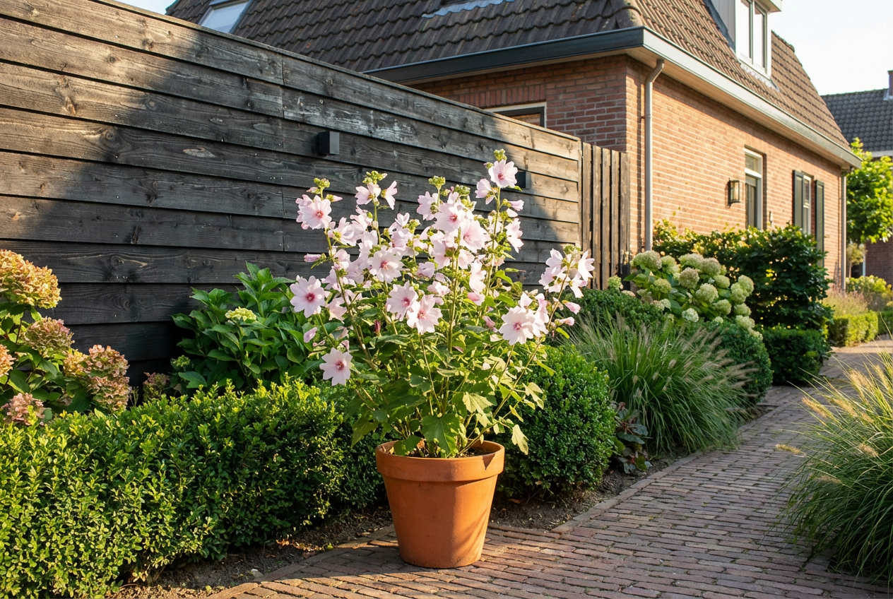 Lavatera (Lavatera 'Barnsley') - Tuinplanten