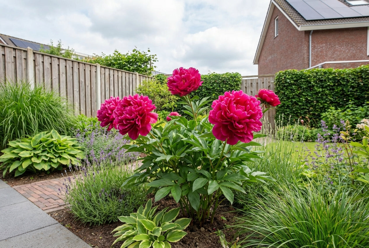 Pioenroos (Paeonia (L) 'Karl Rosenfield') - Tuinplanten