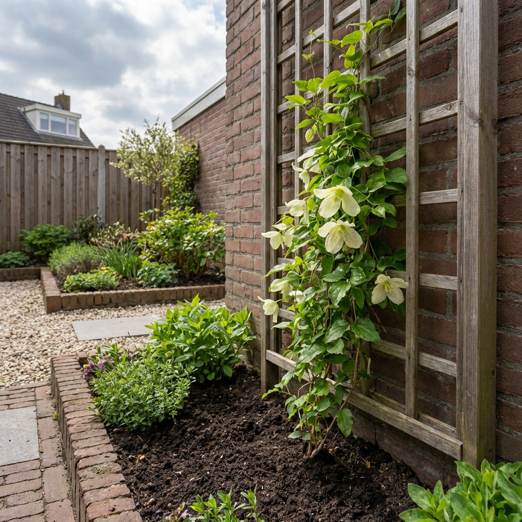 Klimplant Clematis cirrhosa Wisley Cream (Bosrank) - Klimplanten