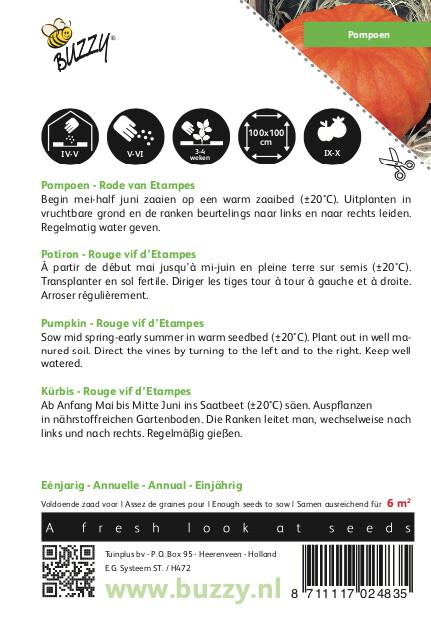 Pompoen Rode van Etampes - Zaden