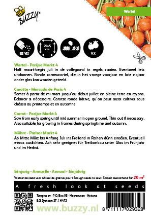 Wortelen Parijse Markt 4 - Zaden