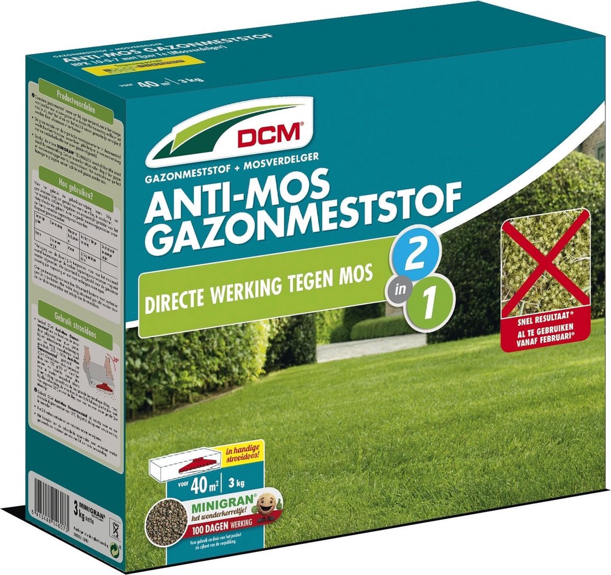 DCM Meststof Gazon anti-mos - 3KG - gazon