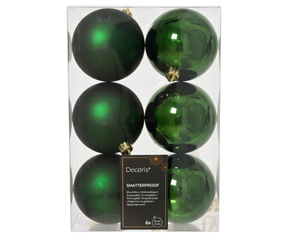 Kerstballen Groen 8 cm – 6 Stuks – Mat & Glanzend