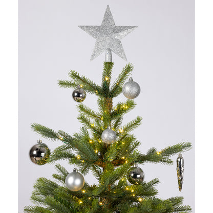 Kerstballen Zilver – 33 Stuks – Shiny, Matt & Glitter - foto 2