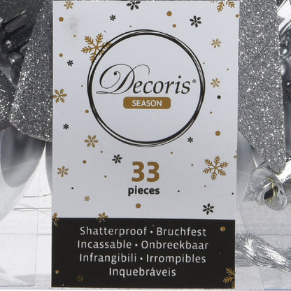 Kerstballen Zilver – 33 Stuks – Shiny, Matt & Glitter - foto 3