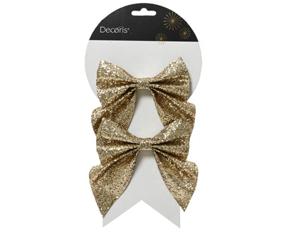 Kerststrikken Goud – 2 Stuks – 12 × 13 cm
