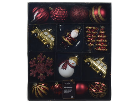Kunststof Kerstballen Mix Box – 25 Stuks – Glans & Glitter