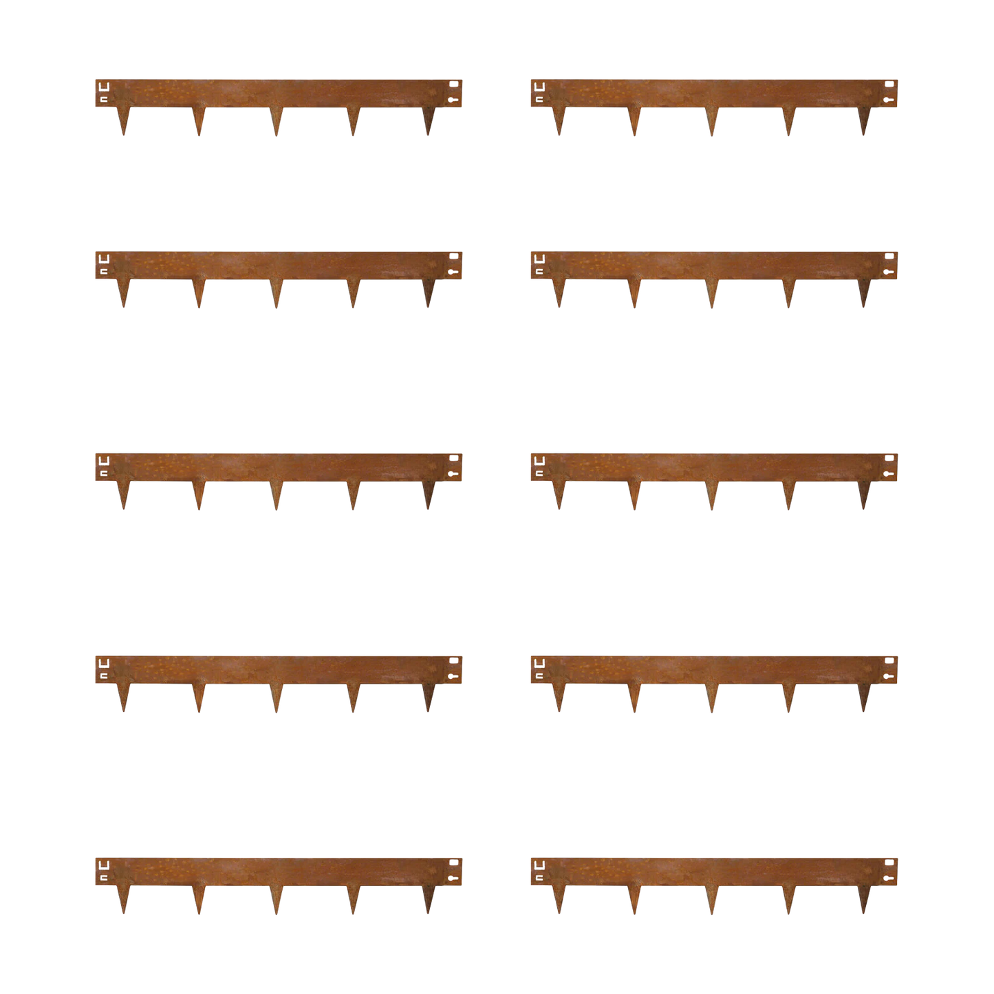 10x Cortenstahl Rasenkante Beeteinfassung - 106x16cm -