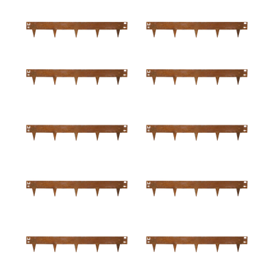 10x Cortenstahl-Kantenleiste - 106x16cm