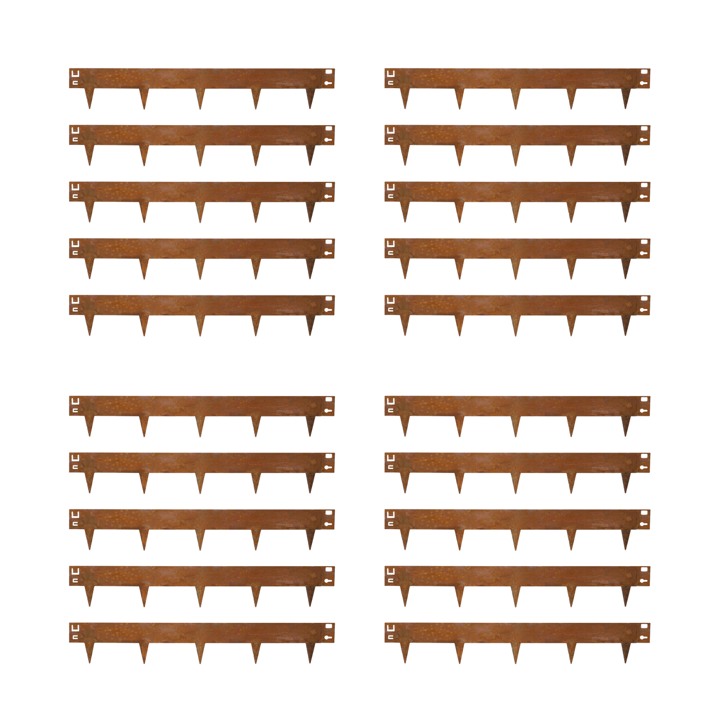 20x Cortenstahl Rasenkante Beeteinfassung - 106x16cm -