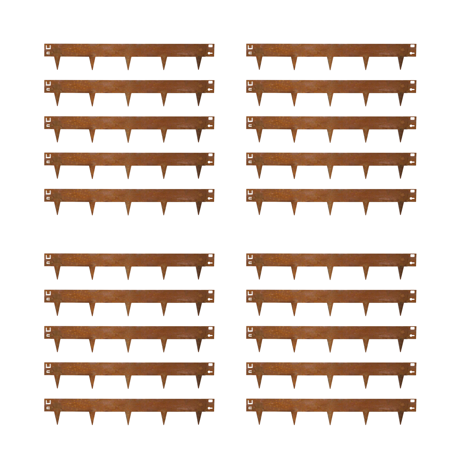 20x Cortenstahl Rasenkante Beeteinfassung - 106x16cm -