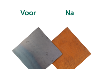 Cortenstaal staptegel 40x40cm - borderranden