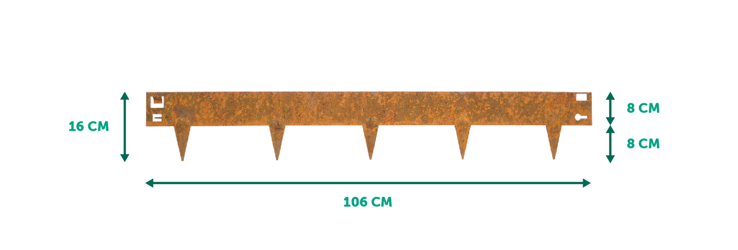 Cortenstaal kantopsluiting borderrand - 