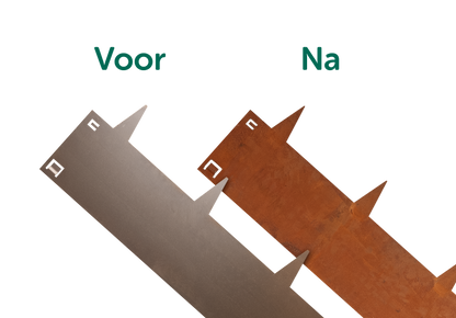 5x Cortenstahl Rasenkante Beeteinfassung - 106x16cm -