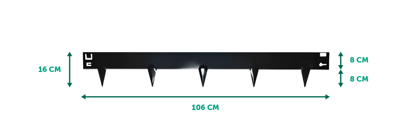 Kantopsluiting borderrand, zwart gecoat - 