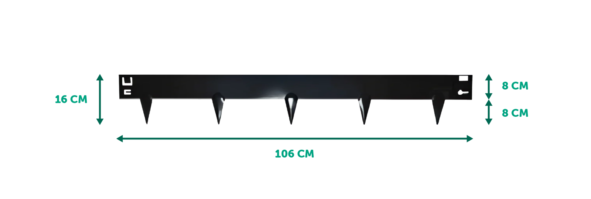 Kantopsluiting borderrand, zwart gecoat - 