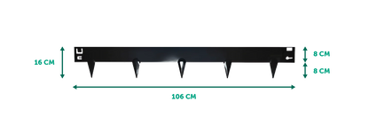 Kantopsluiting borderrand, zwart gecoat - 