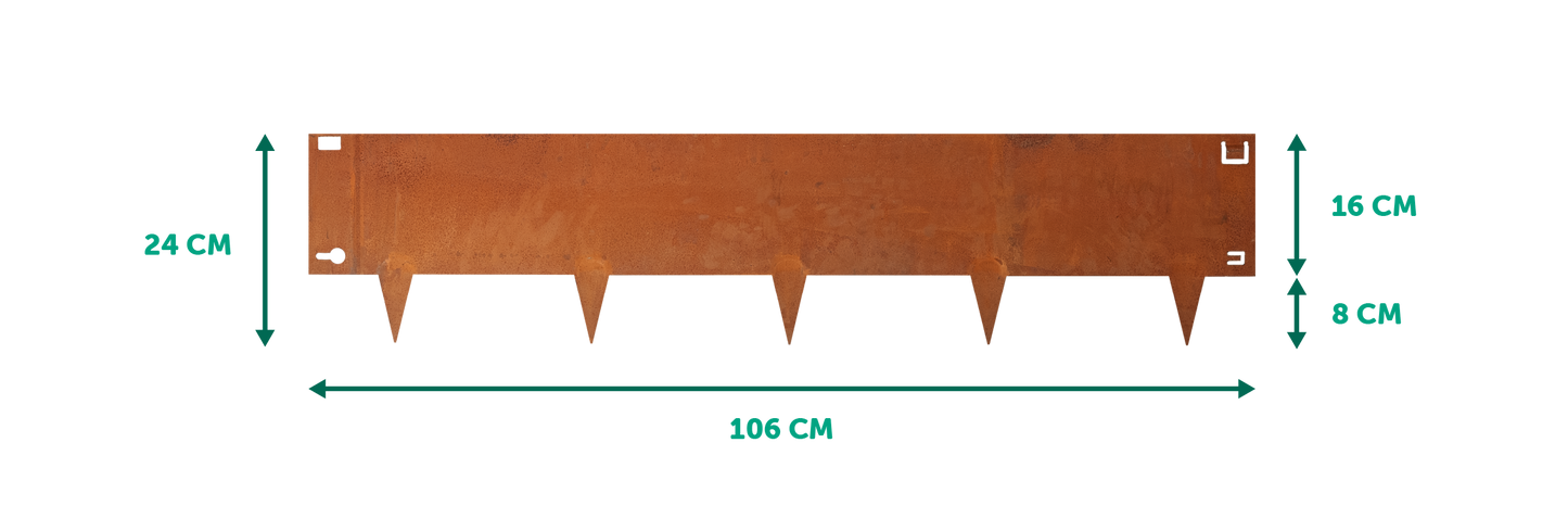 Cortenstaal kantopsluiting borderrand - 