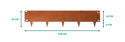 Cortenstaal kantopsluiting borderrand - 