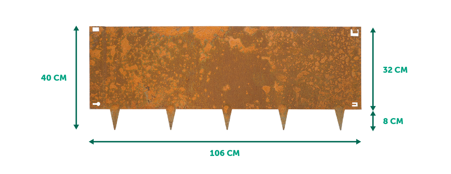 Cortenstaal kantopsluiting borderrand - 