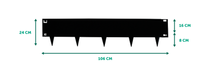 Kantopsluiting borderrand, zwart gecoat - 