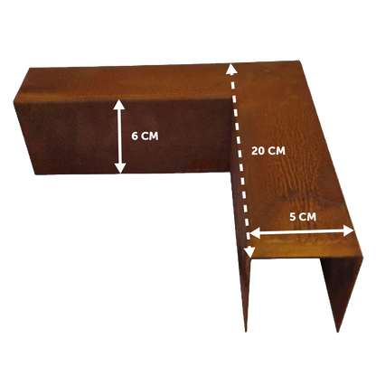 Hoek overzetprofiel cortenstaal kantopsluiting - borderranden