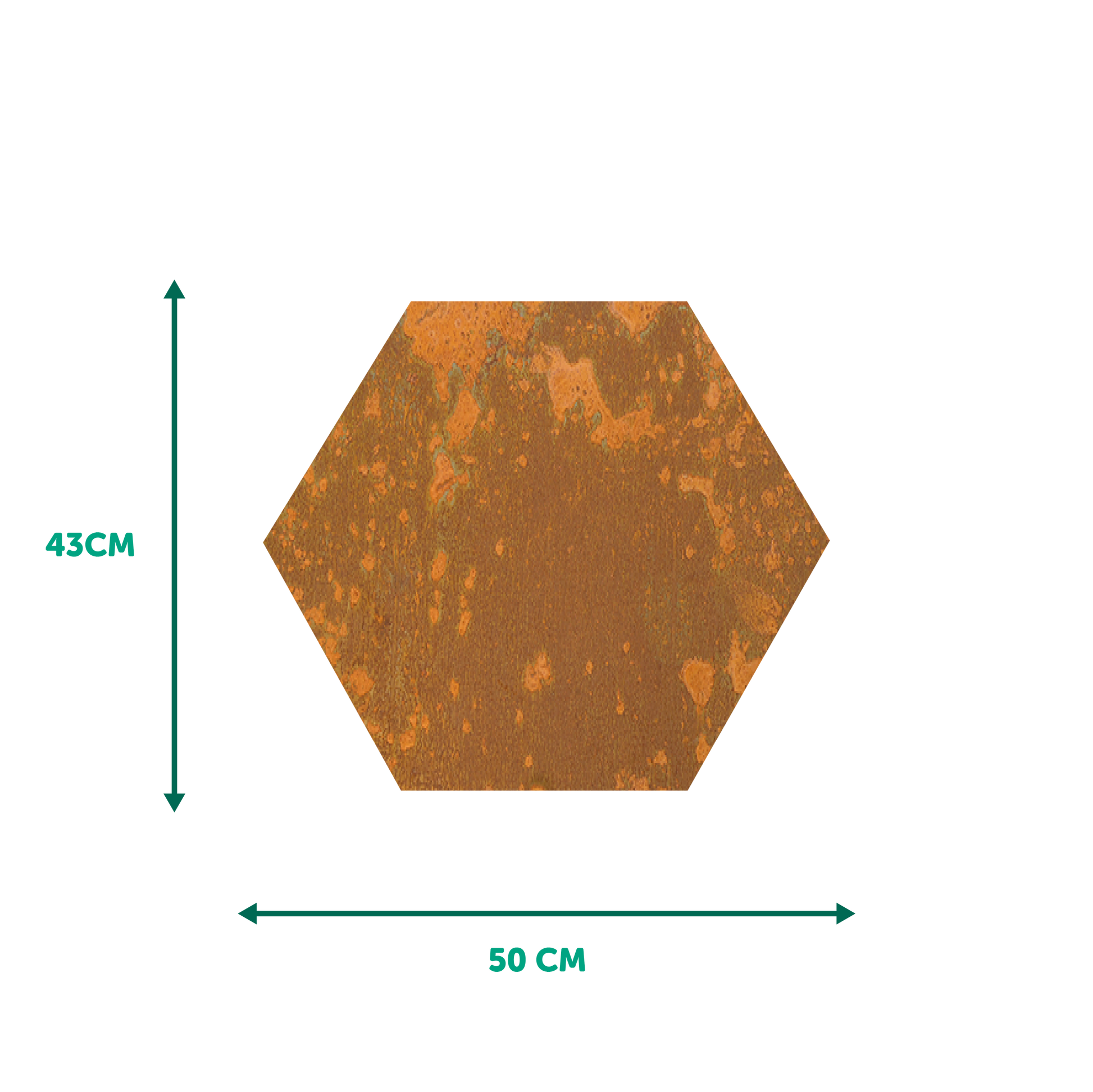 Cortenstaal staptegel 6-hoek 50x43cm - borderranden
