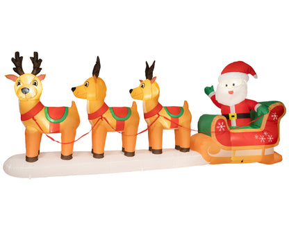 Opblaasbare Kerstman met Rendieren – LED – 355 cm - foto 2