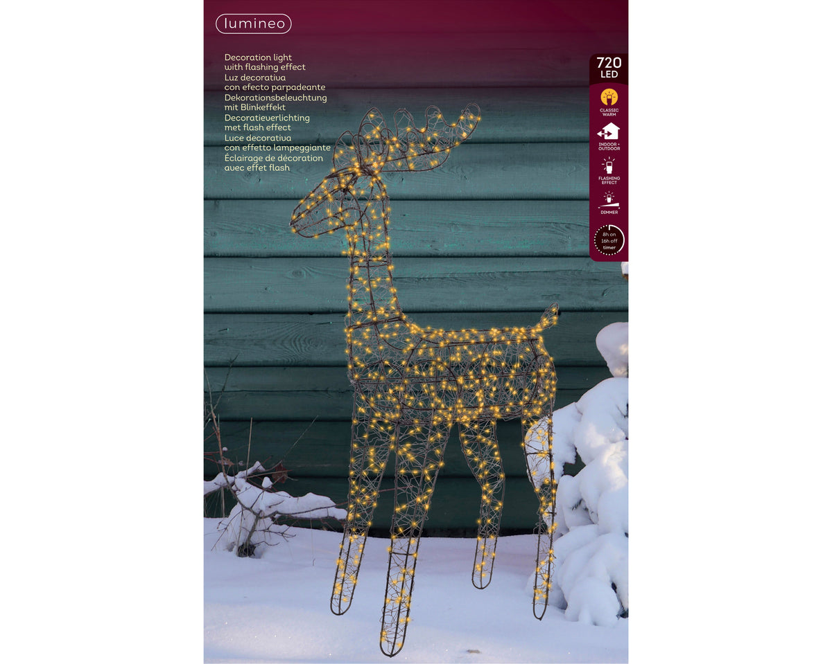 Kerst Rendier Metaal – 720 LED – Zwart – 58 × 18,5 × 84 cm - foto 3