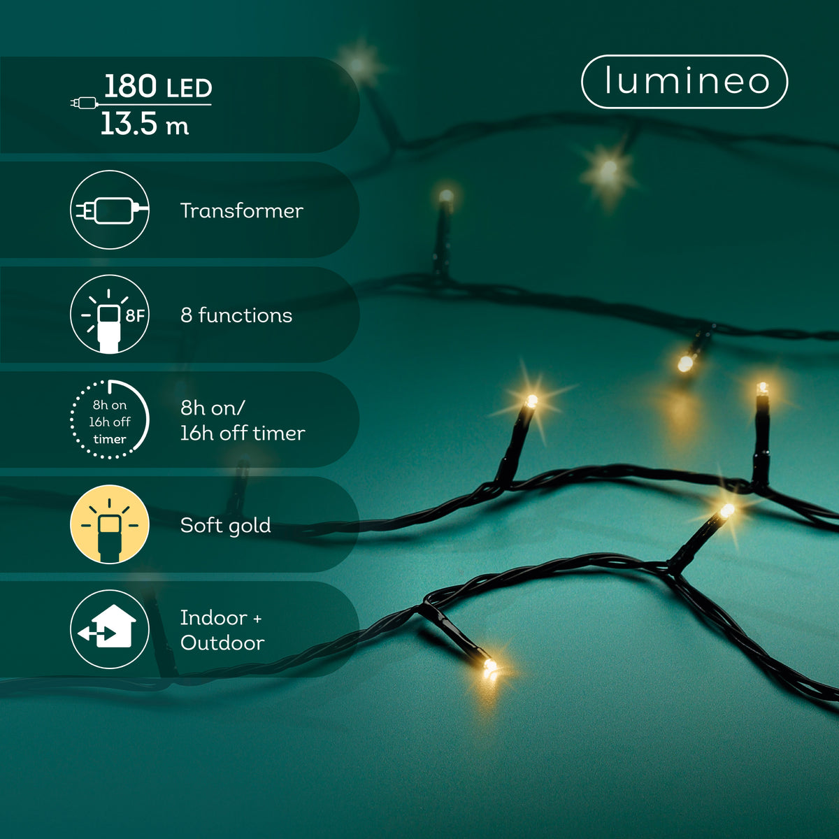 Kerstverlichting Zwart & Soft Gold - 1350 cm - Basic - foto 3
