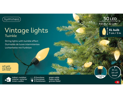 LED Kerstverlichting XL Vintage - 9,8 m - Soft Gold - Twinkle - foto 3