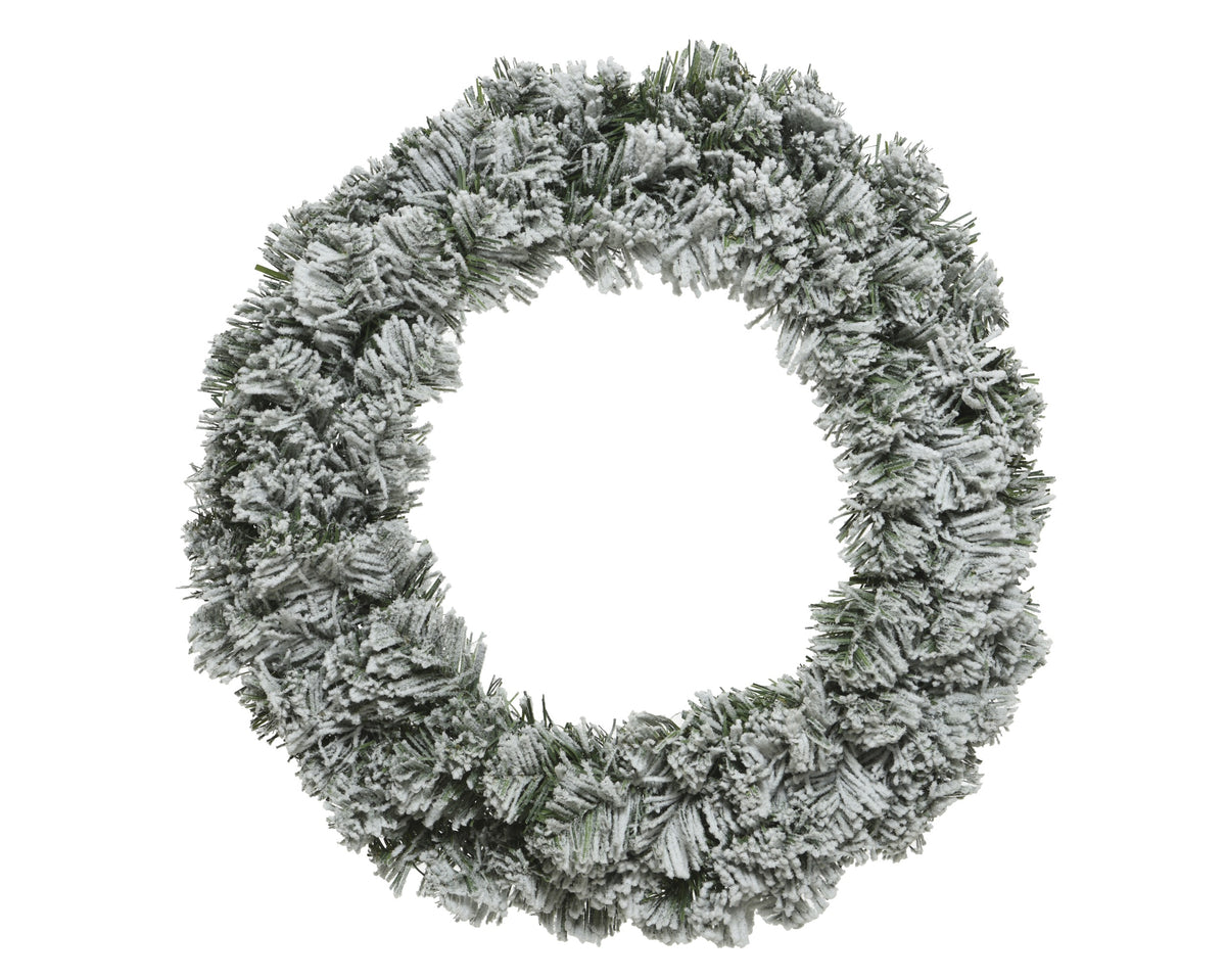 Kerstkrans Imperial Besneeuwd - Ø 50 cm - Groen/Wit