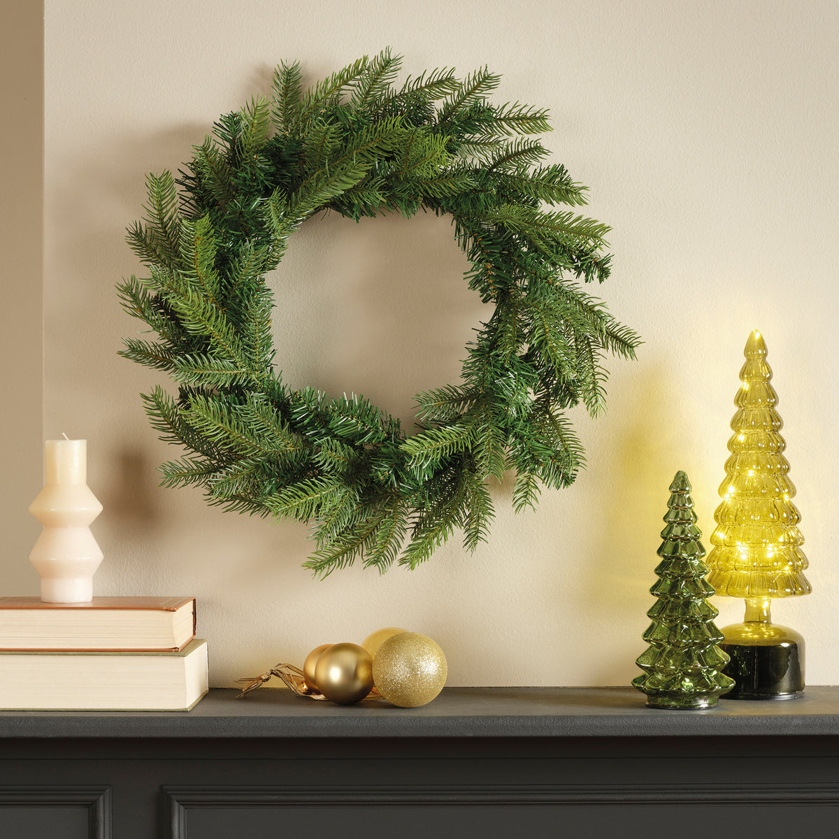 Kerstkrans Grandis - Ø 50 cm - Groen - Binnen/Buiten - foto 6