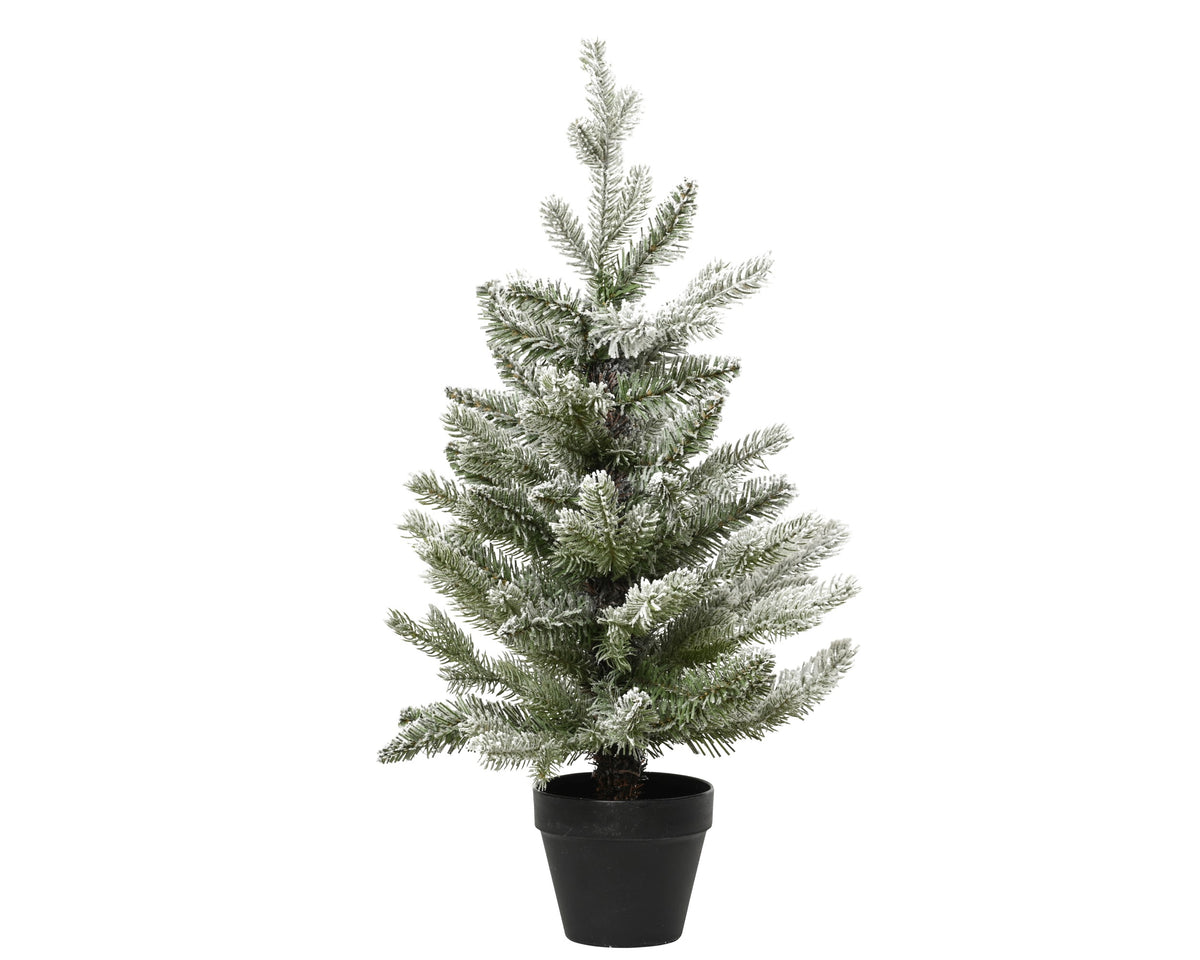 Mini Kunstkerstboom Allison - H 90 cm - Groen - Besneeuwd