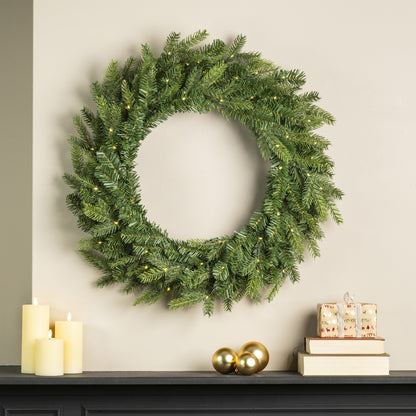 LED Kerstkrans - Ø 80 cm - Groen - 80 LED's - Timer - foto 4