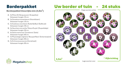 Borderpakket kleurrijke mix (3,5m2) - Tuinplanten