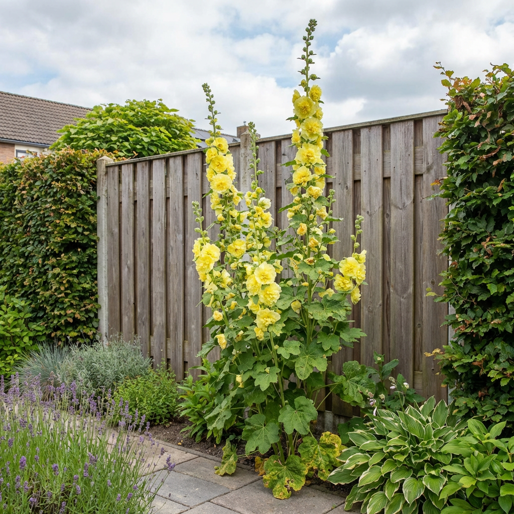 Stokroos (Alcea rosea 'Aurea') - Tuinplanten