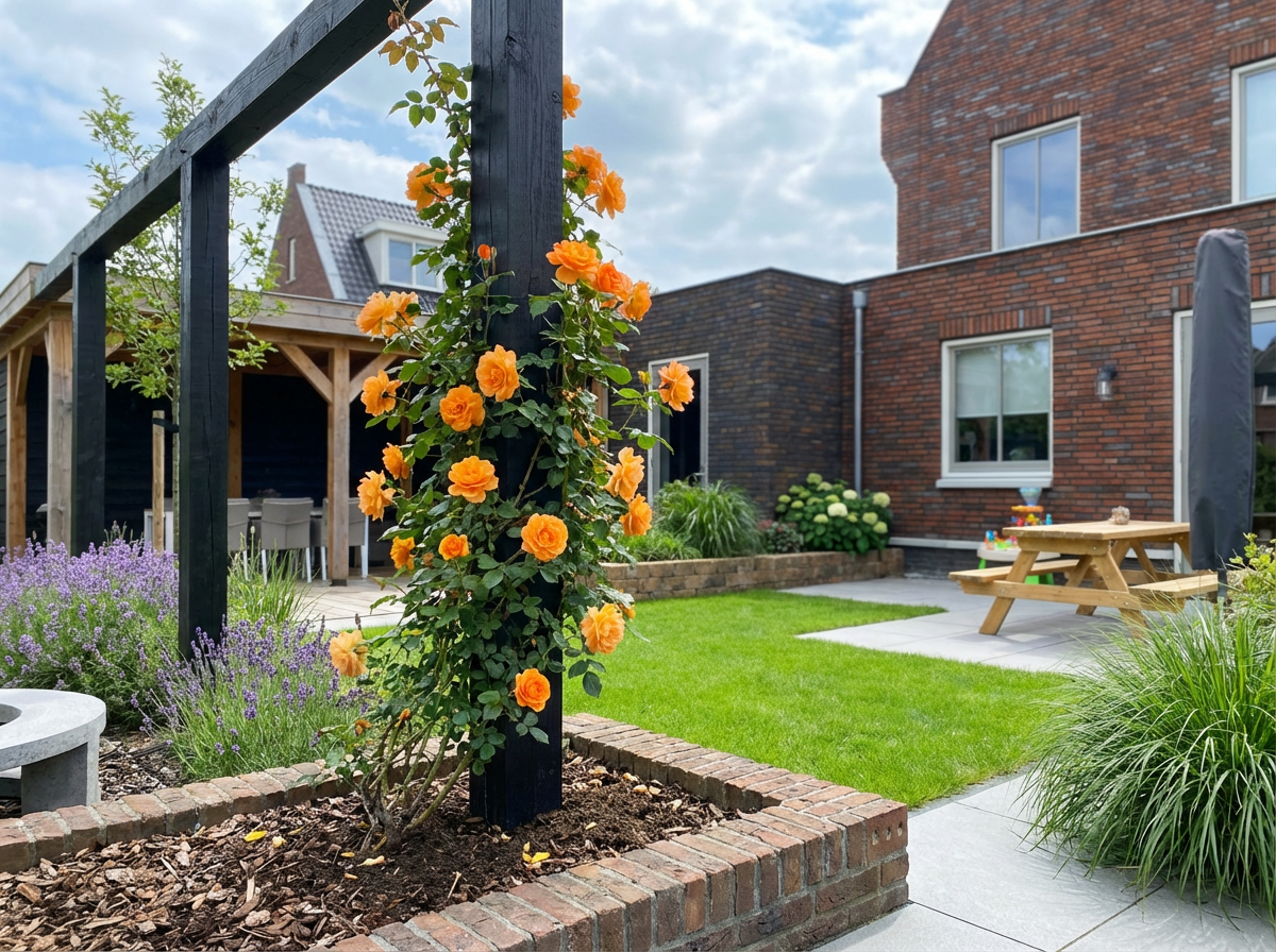 Klimplant Rosa Orange Climber (Klimroos) - Klimplanten