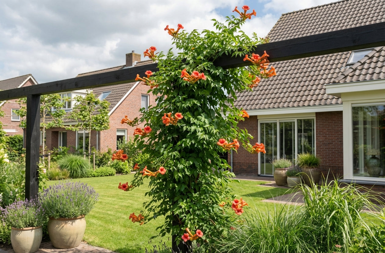 Klimplant Campsis radicans (trompetbloem) - Klimplanten