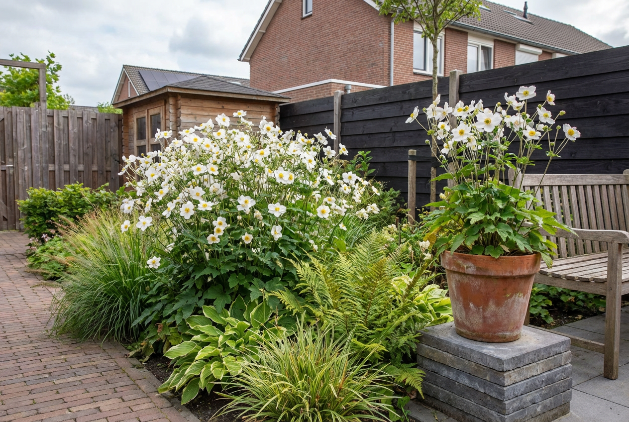 Japanse anemoon (Anemone hup. 'Honorine Jobert') - Tuinplanten
