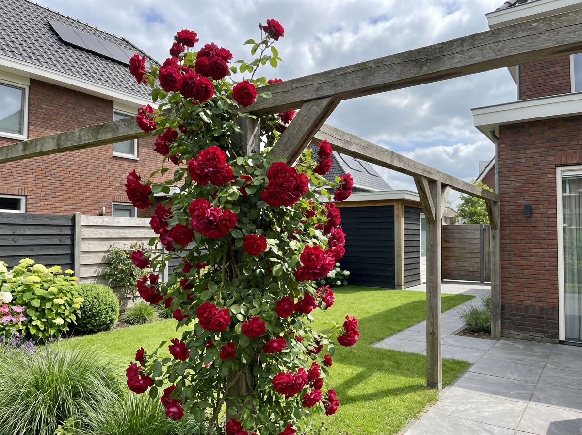 Klimplant Rosa Paul s Scarlet Climber (Klimroos) - Klimplanten