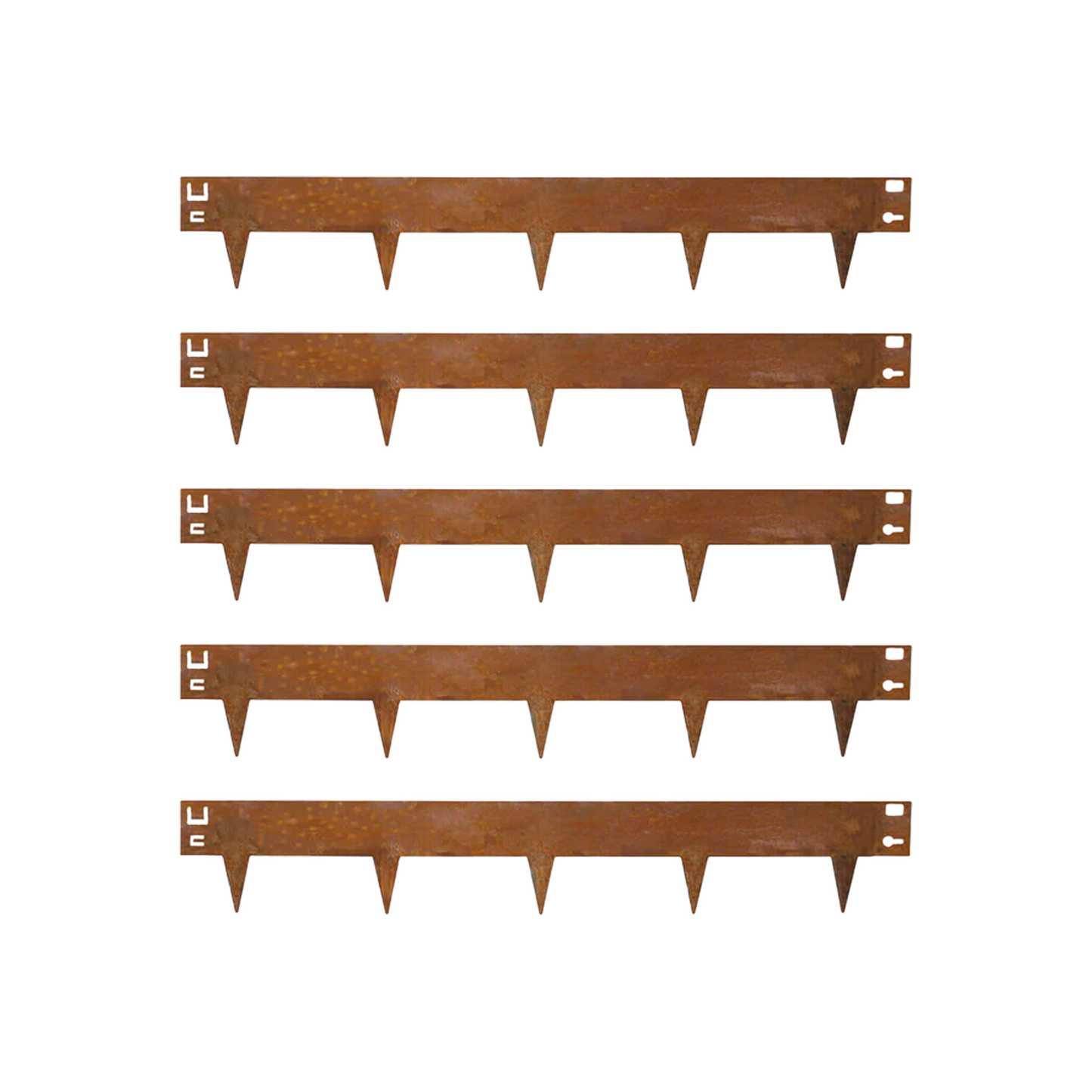 5x Cortenstahl Rasenkante Beeteinfassung - 106x16cm -