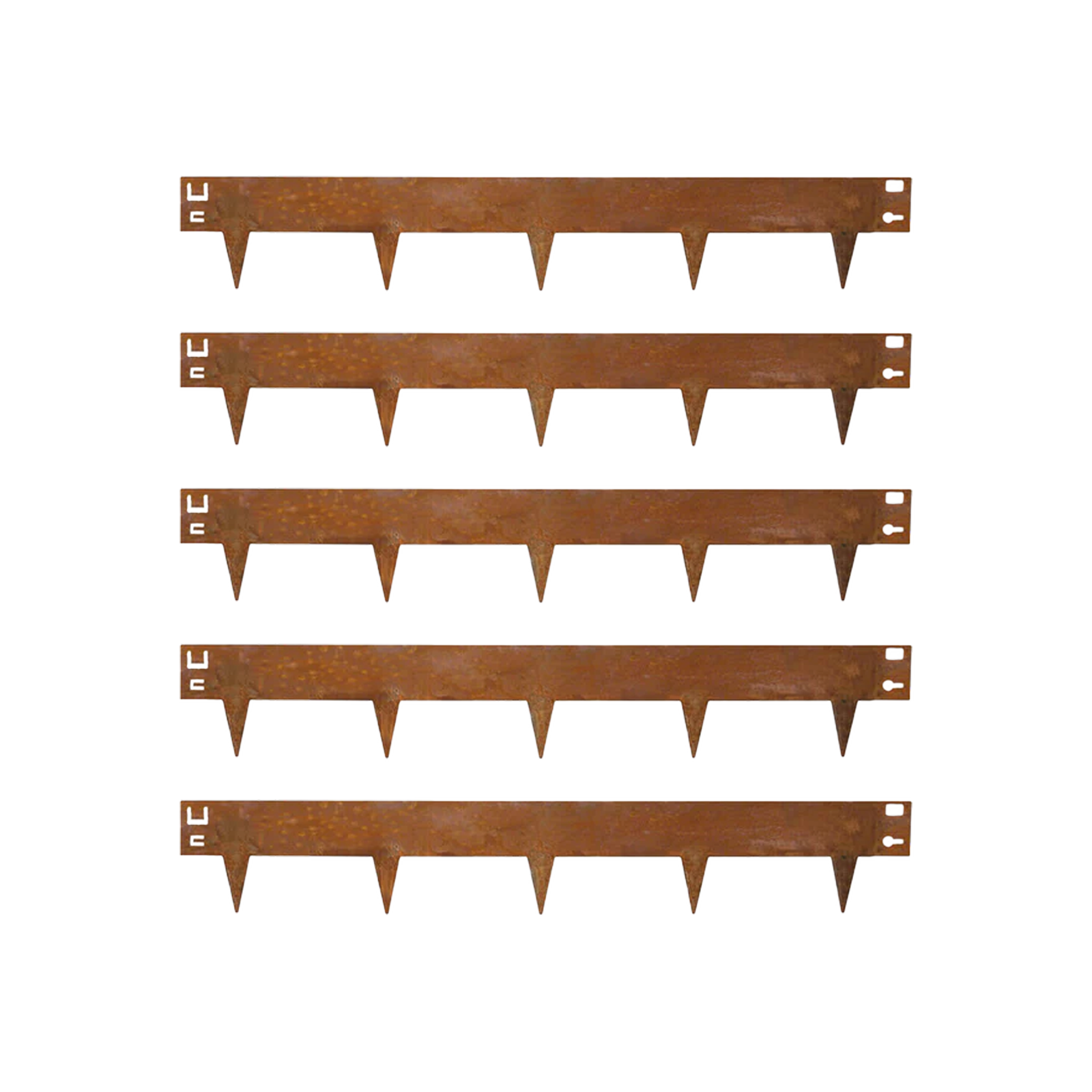 5x Cortenstahl Rasenkante Beeteinfassung - 106x16cm -