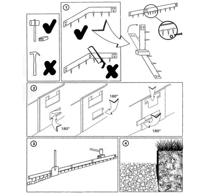 Gegalvaniseerde kantopsluiting borderrand, 106x16cm - 