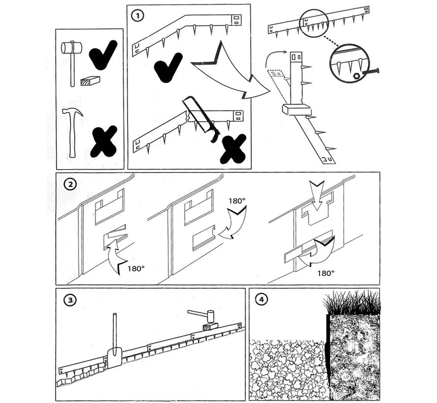 Kantopsluiting borderrand, zwart gecoat - 