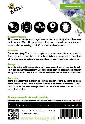 Komkommerkruid (Borage) - Zaden