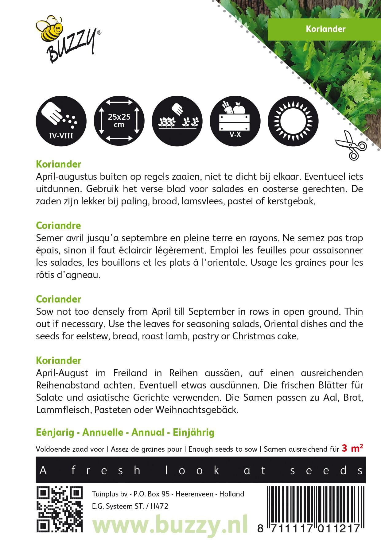 Koriander grootzadig - Zaden