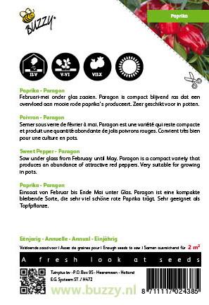 Paprika Snack Patio - rot - Paragon - Samen